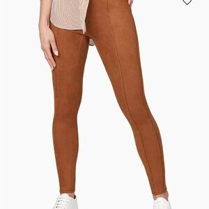 Tan Form-Fitting High-Waisted Leggings